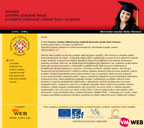 www.mvso-praxe.cz homepage